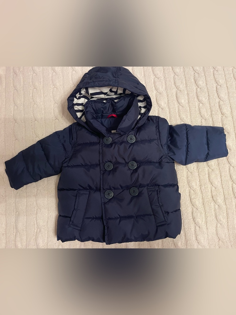NEW Baby Gap nautical puffer pea coat size 6-12 months
